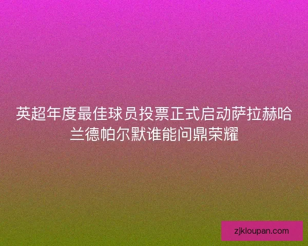 英超年度最佳球员投票正式启动萨拉赫哈兰德帕尔默谁能问鼎荣耀